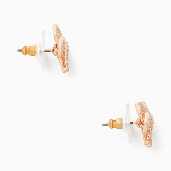 kate spade Rose Gold Pave Bow Earrings NWT! - Picture 4 of 4